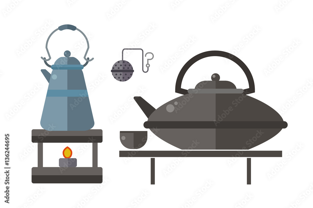 Tea ceremony traditional asian drink vector illustration. Tea ceremony traditional asian drink vector illustration.