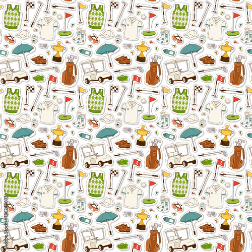 Golf seamless pattern vector.