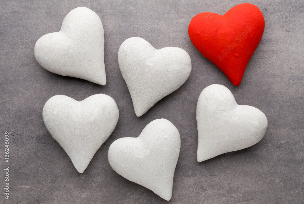 Stone heart on a gray background. Valentine Day background. Stone heart on a gray background. Valentine Day background.