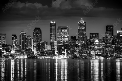 Seattle Night in Black and White