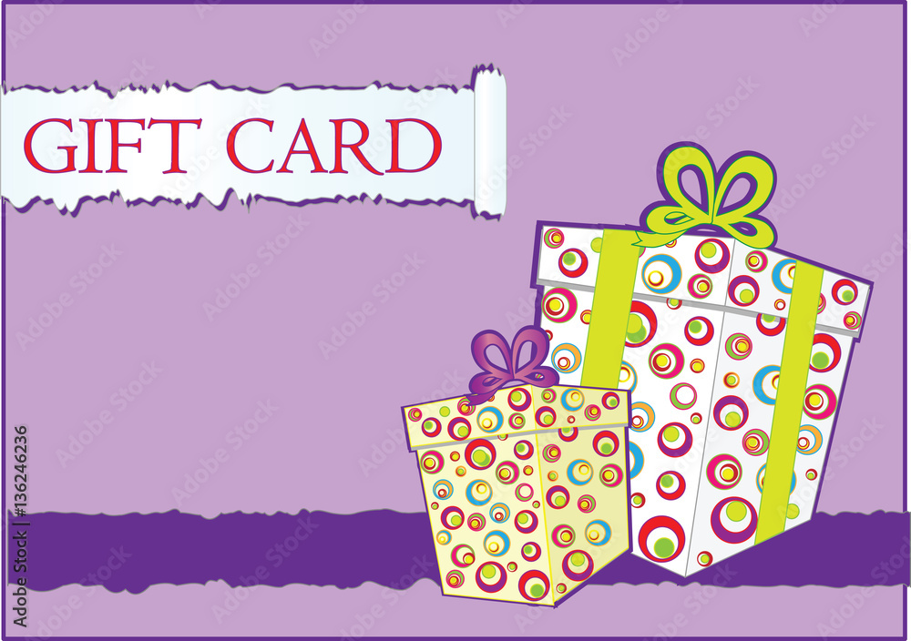  gift card with the inscription, and gift background vector image
