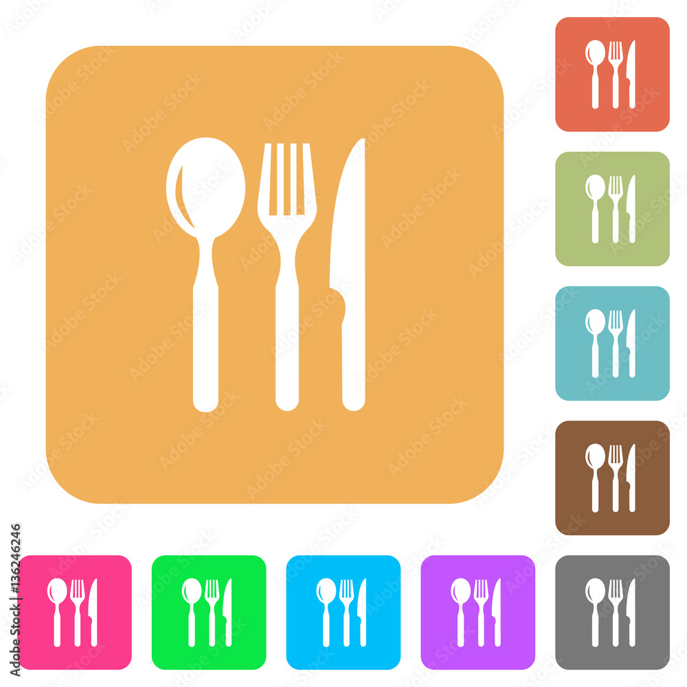 Restaurant rounded square flat icons Restaurant rounded square flat icons