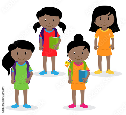Collection of Cute and Diverse Vector Format Female Students or Graduates
