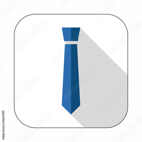 Tie, cravat long shadow flat icon vector illustration.