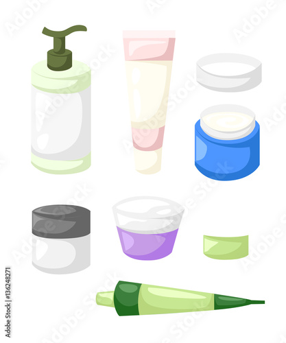 Vector collection creame tube isolated on white