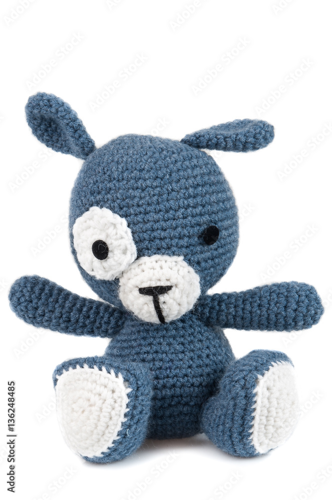 knitted toy teddy bear blue cute knitted toy teddy bear blue cute