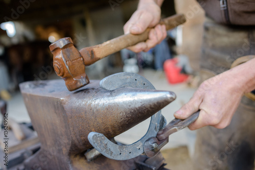 Fototapeta Naklejka Na Ścianę i Meble -  Closeup of farrier's anvil