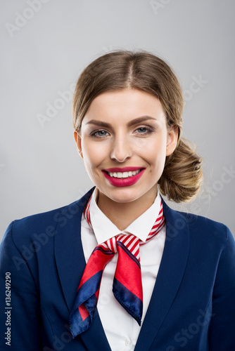 Confident happy business woman face closeup portrait.