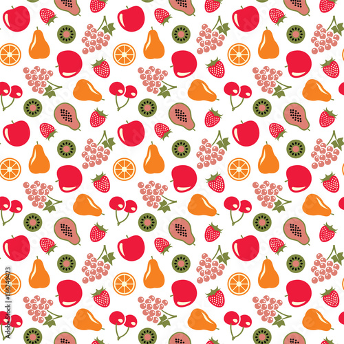 Fototapeta Naklejka Na Ścianę i Meble -  Fruits seamless pattern background