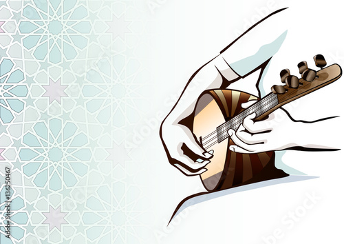 Bağlama Çalan Adam (Renkli)