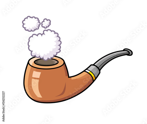 Tobacco pipe with smoke.