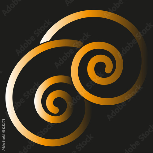 Vector illustration of a spiral background on black, sfondo spirale vettoriale