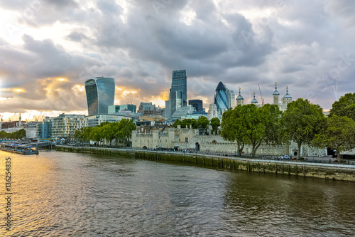 Sunset panorama of city of London and Thames river, England, Great Britain © Stoyan Haytov