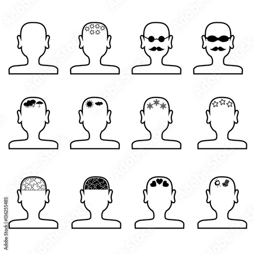 Empty mans heads outline