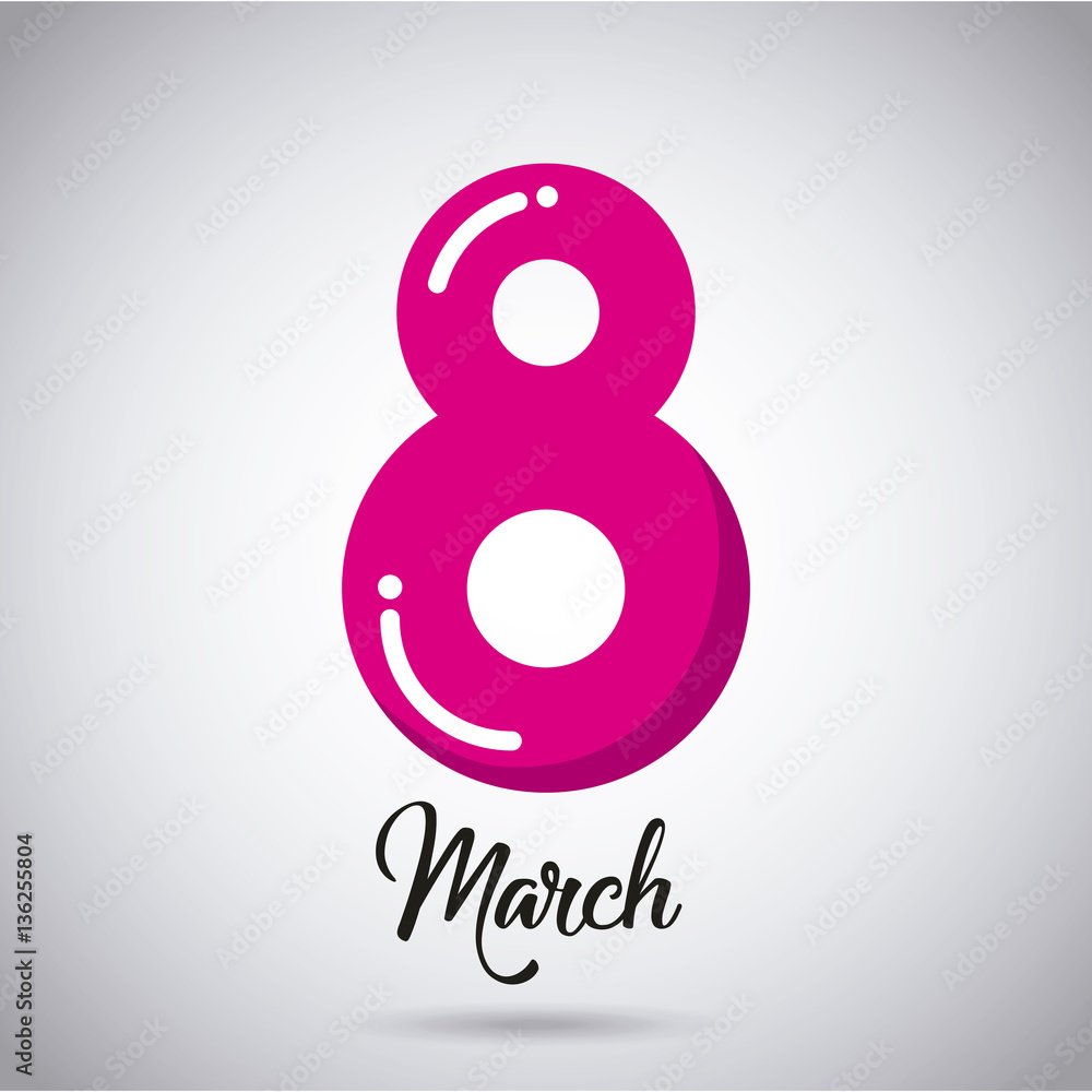 happy womens day card with eight number icon over white background. colorful design. vector illustration happy womens day card with eight number icon over white background. colorful design. vector illustration