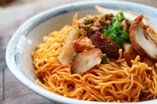 Kolo Mee, a popular local noodle dish in the state of Sarawak, Malaysia. photo