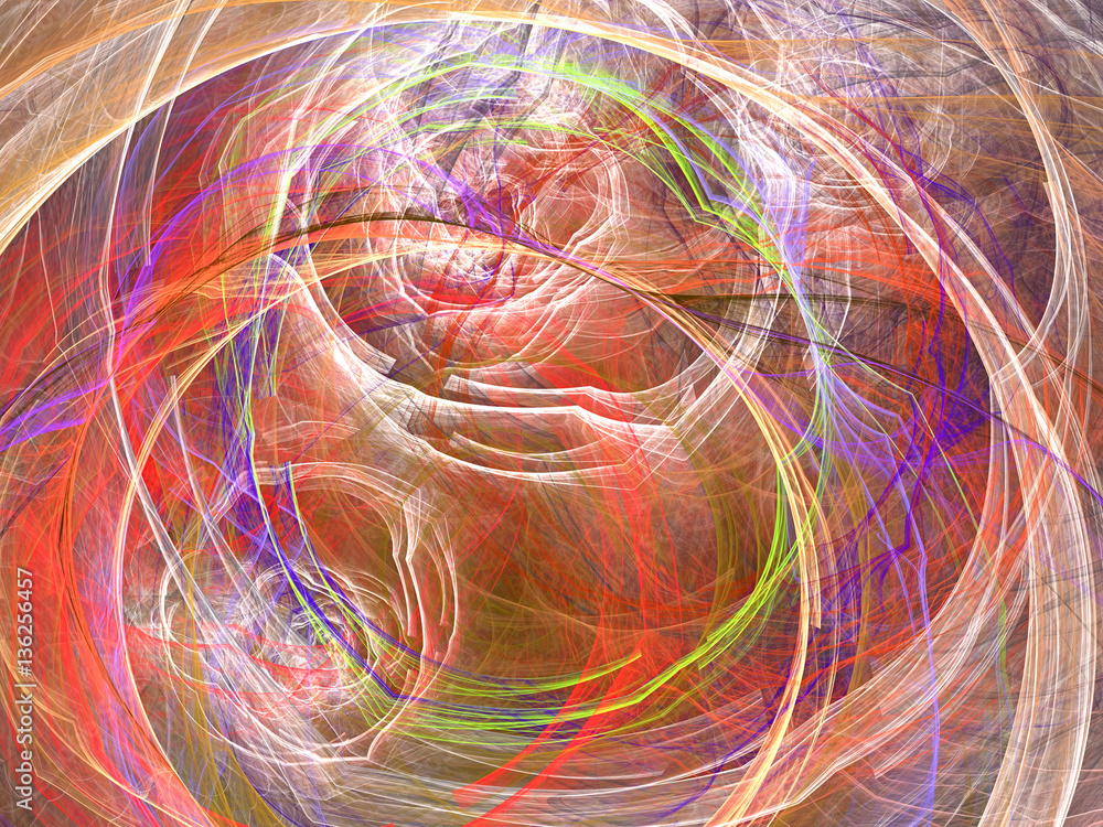 Chaos curled threads - abstract digitally generated image
