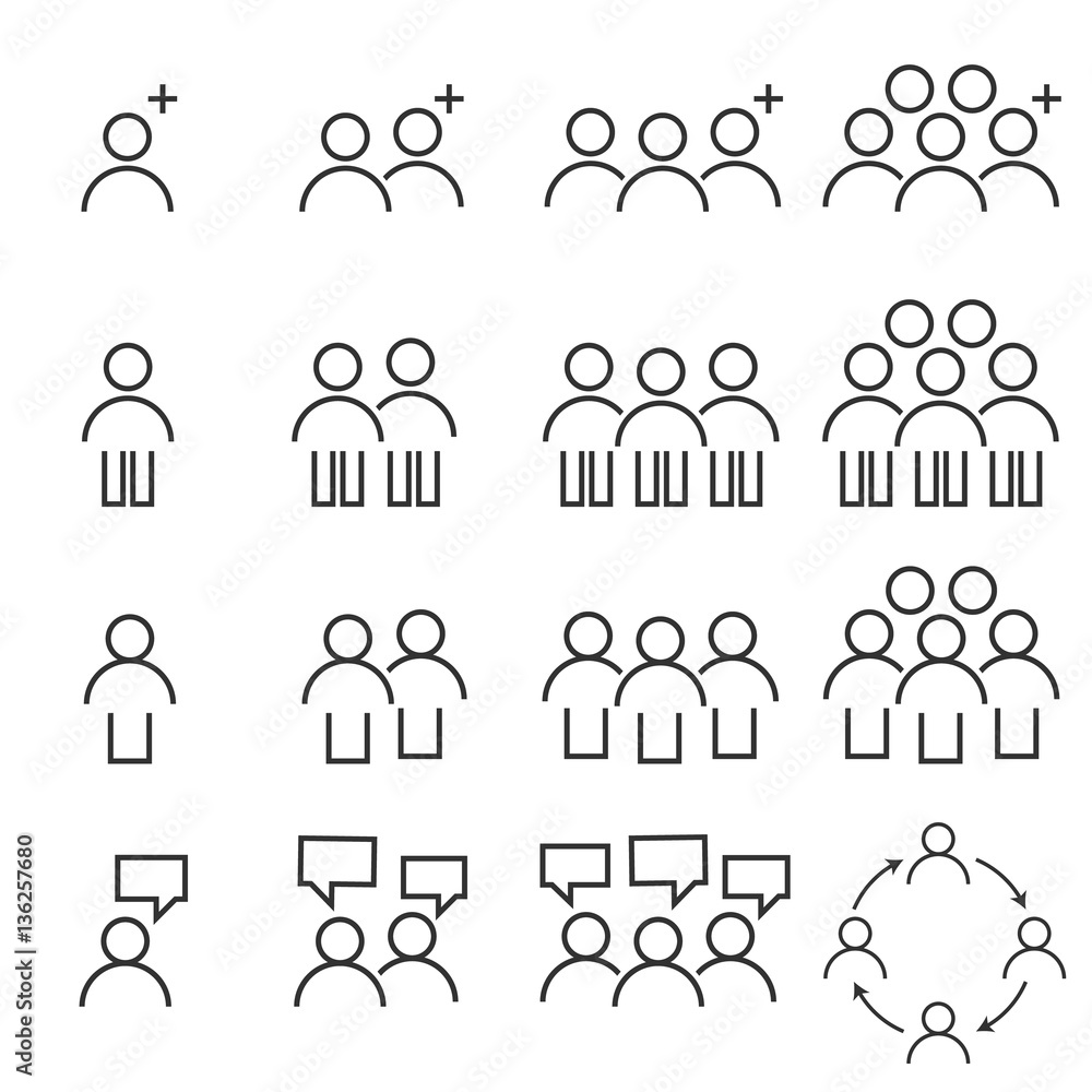 People Icons Line work group Team Vector People Icons Line work group Team Vector