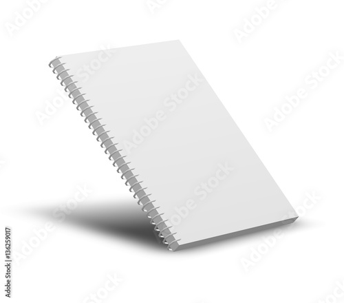 White   notebook mockup - 3D illustration