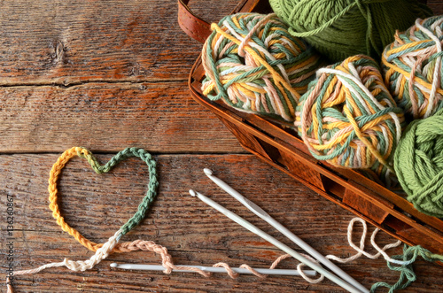 Crochet Yarn and Crochet Hook Background