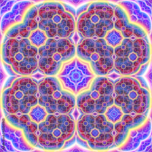 Continuous fractal astral worlds pattern. Spiritual trance vision. 