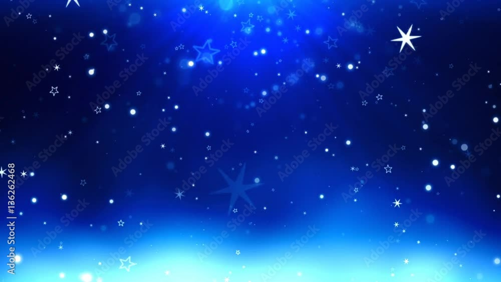 Christmas background with snowflakes and white bokeh forming throughout a vibrant blue background. Christmas background with snowflakes and white bokeh forming throughout a vibrant blue background.