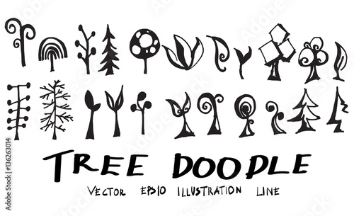 tree doodle set