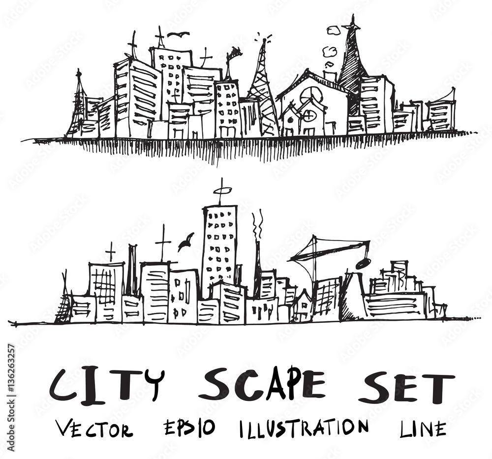 city doodle set