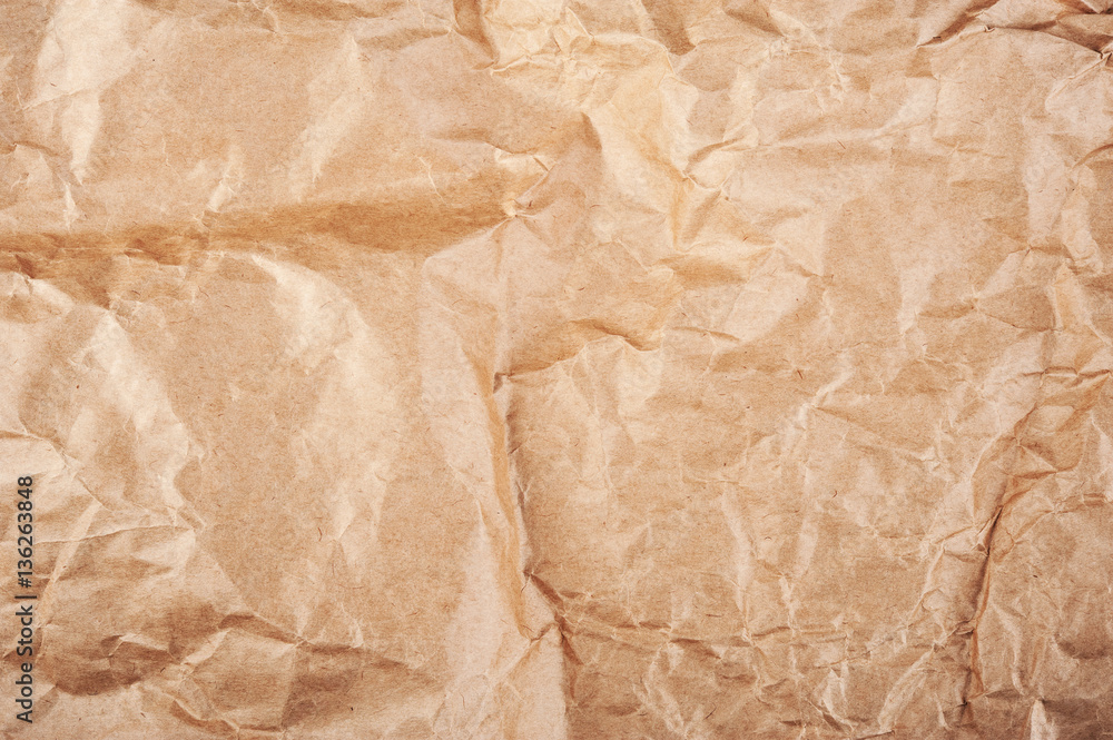 Texture of craft crumpled paper Texture of craft crumpled paper