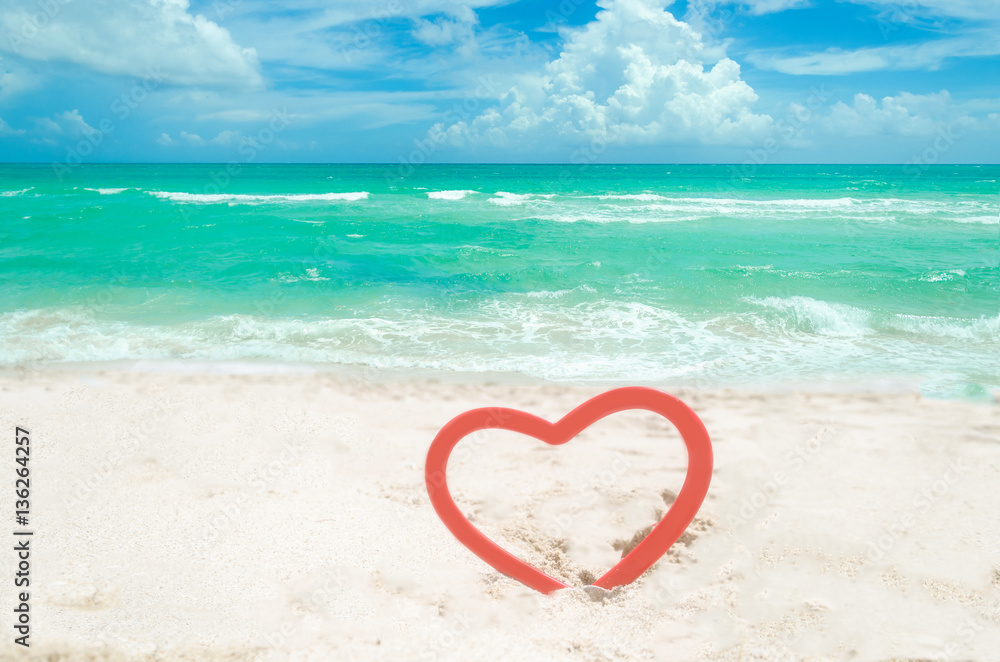 Valentine's day background on the Miami beach