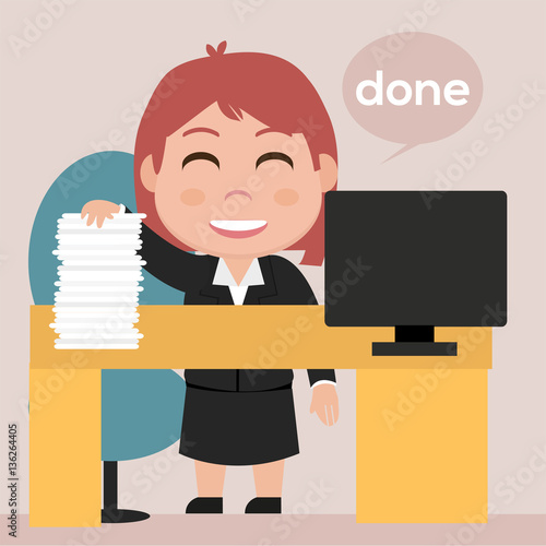 Productive business woman