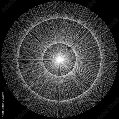 Epicycloid round vector clew for design project on black