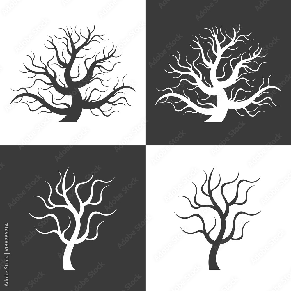 The abstract image - a silhouette of a lonely tree The abstract image - a silhouette of a lonely tree