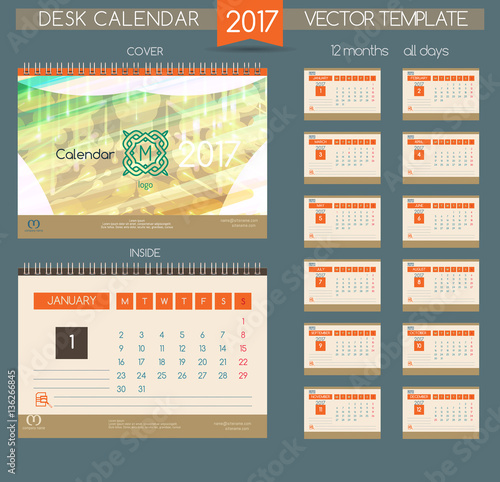 Design Desk Calendar 2017.