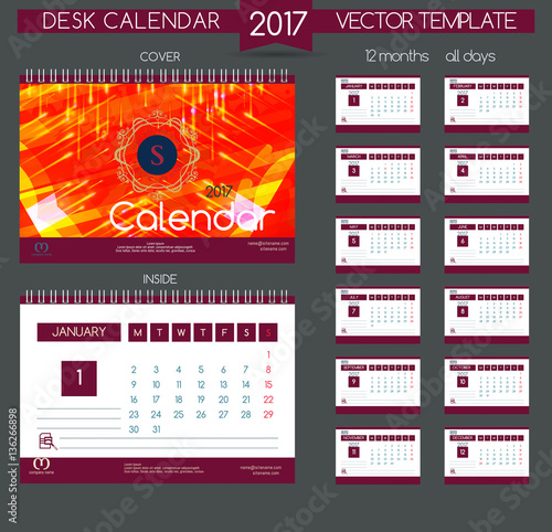 Design Desk Calendar 2017.