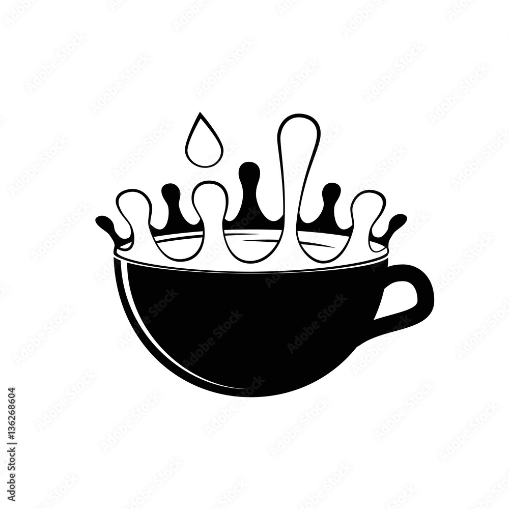 Milk cup splash. Vector illustration isolated on white Milk cup splash. Vector illustration isolated on white