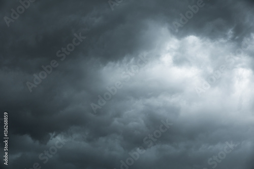 Fototapeta Naklejka Na Ścianę i Meble -  Dark sky and black clouds before rainy, Dramatic black cloud and thunderstorm