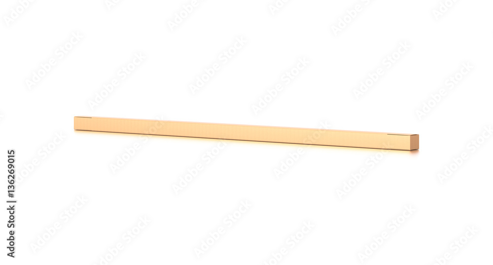 Brown corrugated cardboard box from side angle. Blank, horizontal, thin, long and rectangle shape. Brown corrugated cardboard box from side angle. Blank, horizontal, thin, long and rectangle shape.