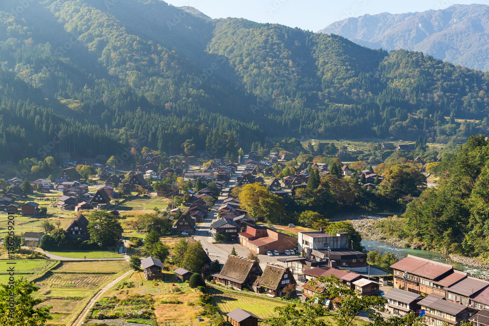 Traditional Japnese Shirakawago village