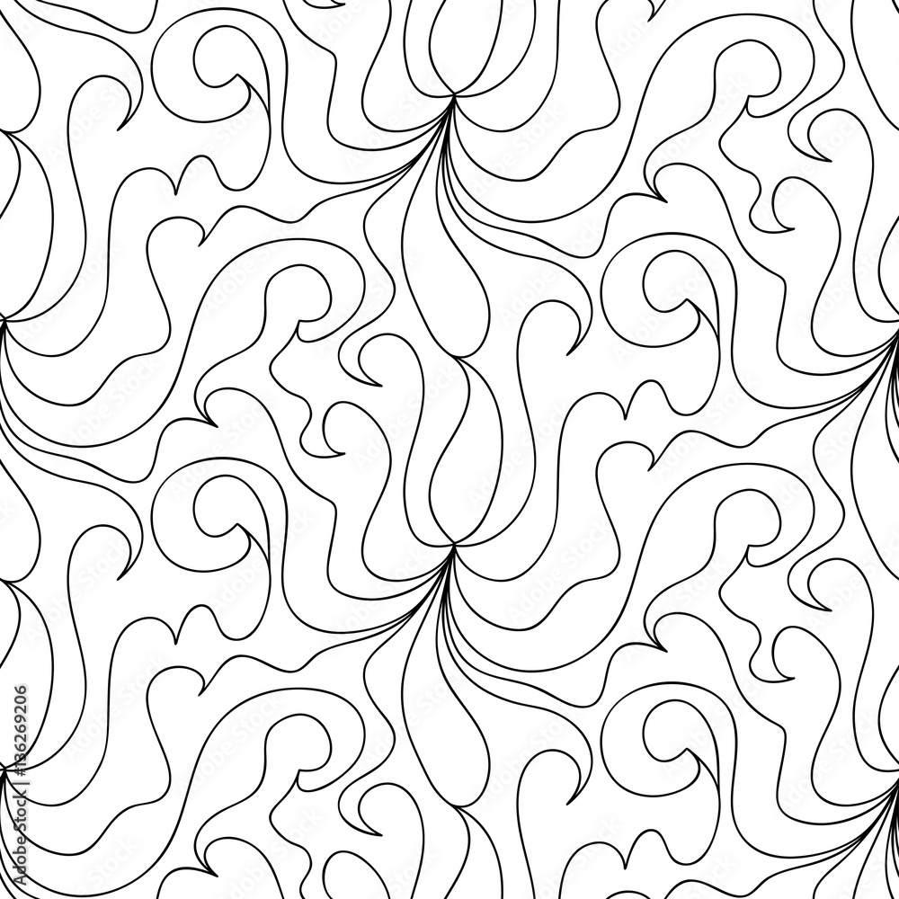 Vector floral background of drawn lines