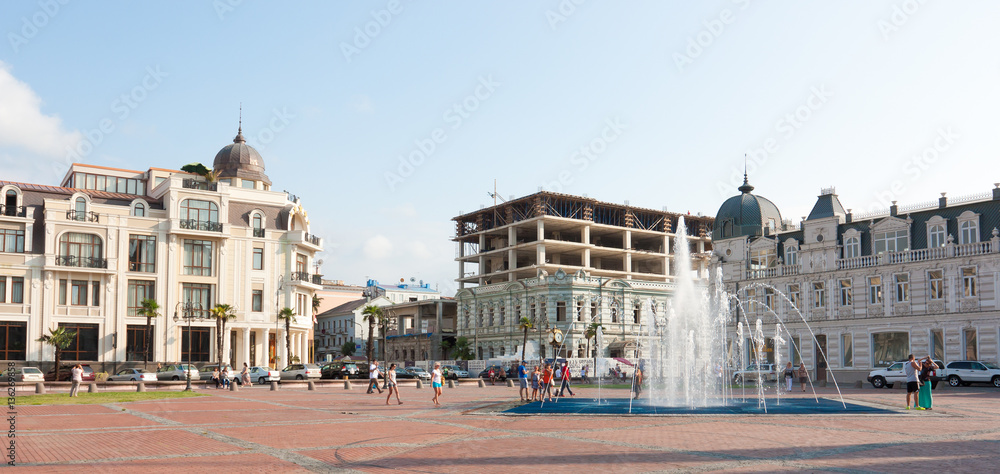  View of Eras Moedani square in Batumi, . Batumi is the capital of the Autonomous Republic of Adjara, Republic of Georgia