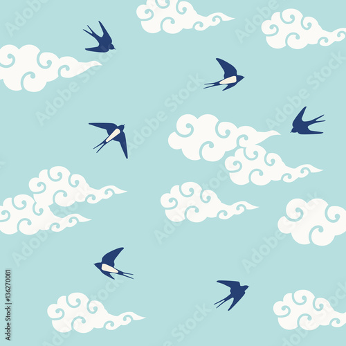 背景イラスト　ツバメ