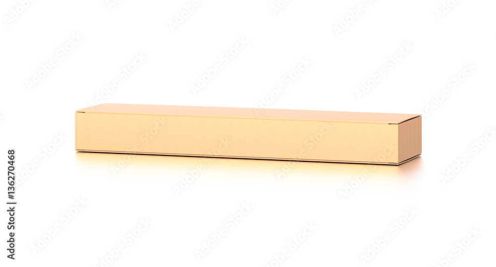 Brown corrugated cardboard box from top front far side angle. Blank, horizontal, and rectangle shape. Brown corrugated cardboard box from top front far side angle. Blank, horizontal, and rectangle shape.