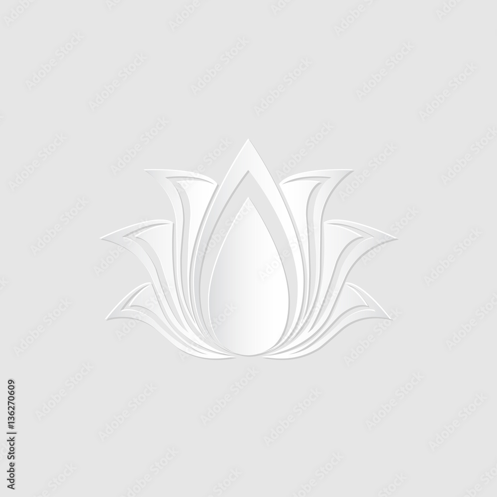 abstract vector lotus flower silhouette cut out of paper, template for design abstract vector lotus flower silhouette cut out of paper, template for design