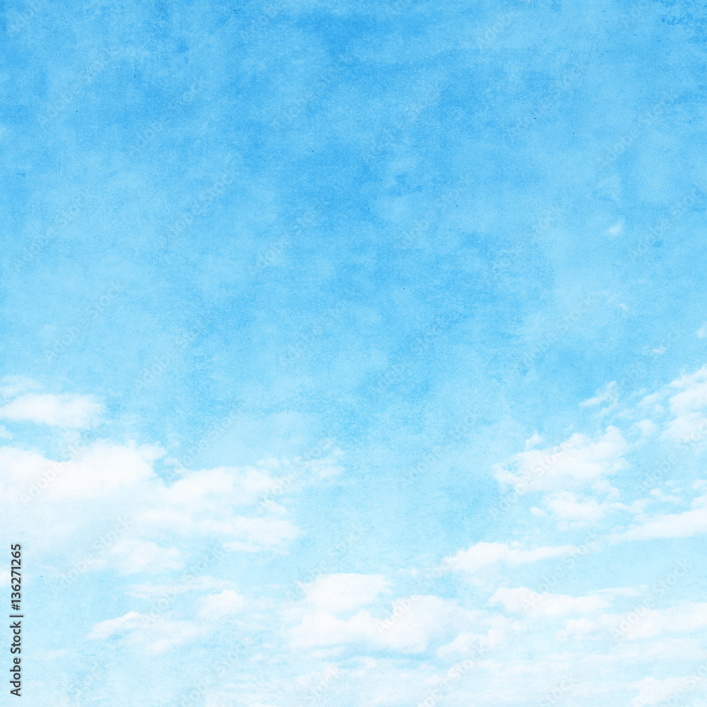 Blue sky with clouds in grunge style. Blue sky with clouds in grunge style.