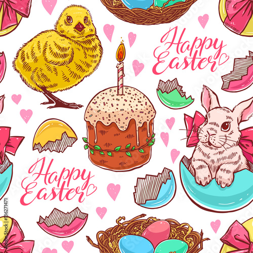 seamless Easter colorful background