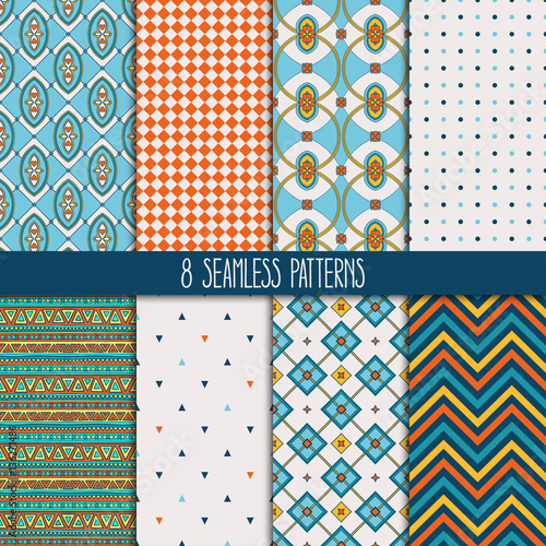set of yellow and blue patterns