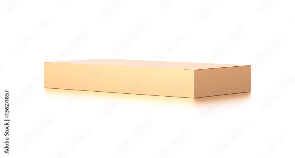 Brown corrugated cardboard box from side angle. Blank, horizontal, and rectangle shape. Brown corrugated cardboard box from side angle. Blank, horizontal, and rectangle shape.