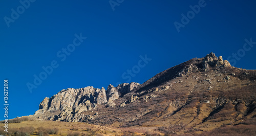Ghost valley landscape and Demirji mountain, Crimea
