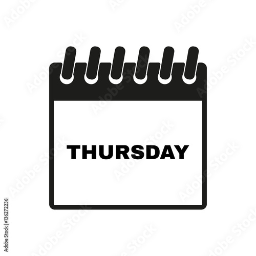 Thursday icon. Thu and calendar, data symbol. Flat design. Stock - Vector illustration